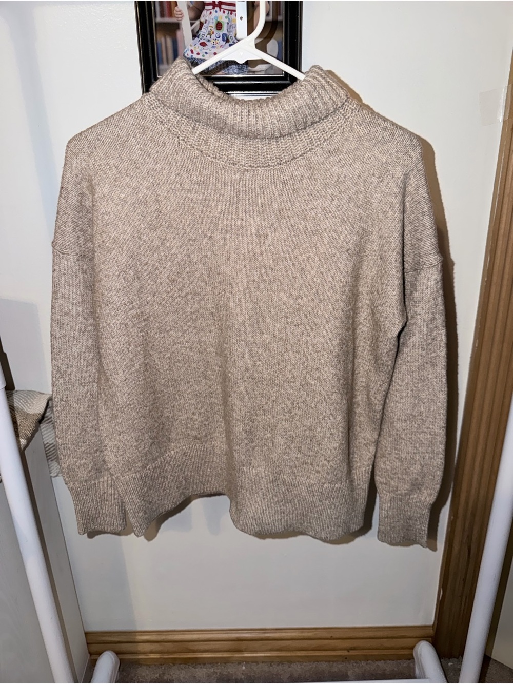 LOFT Taupe Cowl-Neck Sweater